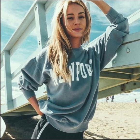 Brandy Melville Tops - Brandy Melville John Galt Newport Sweatshirt Blue